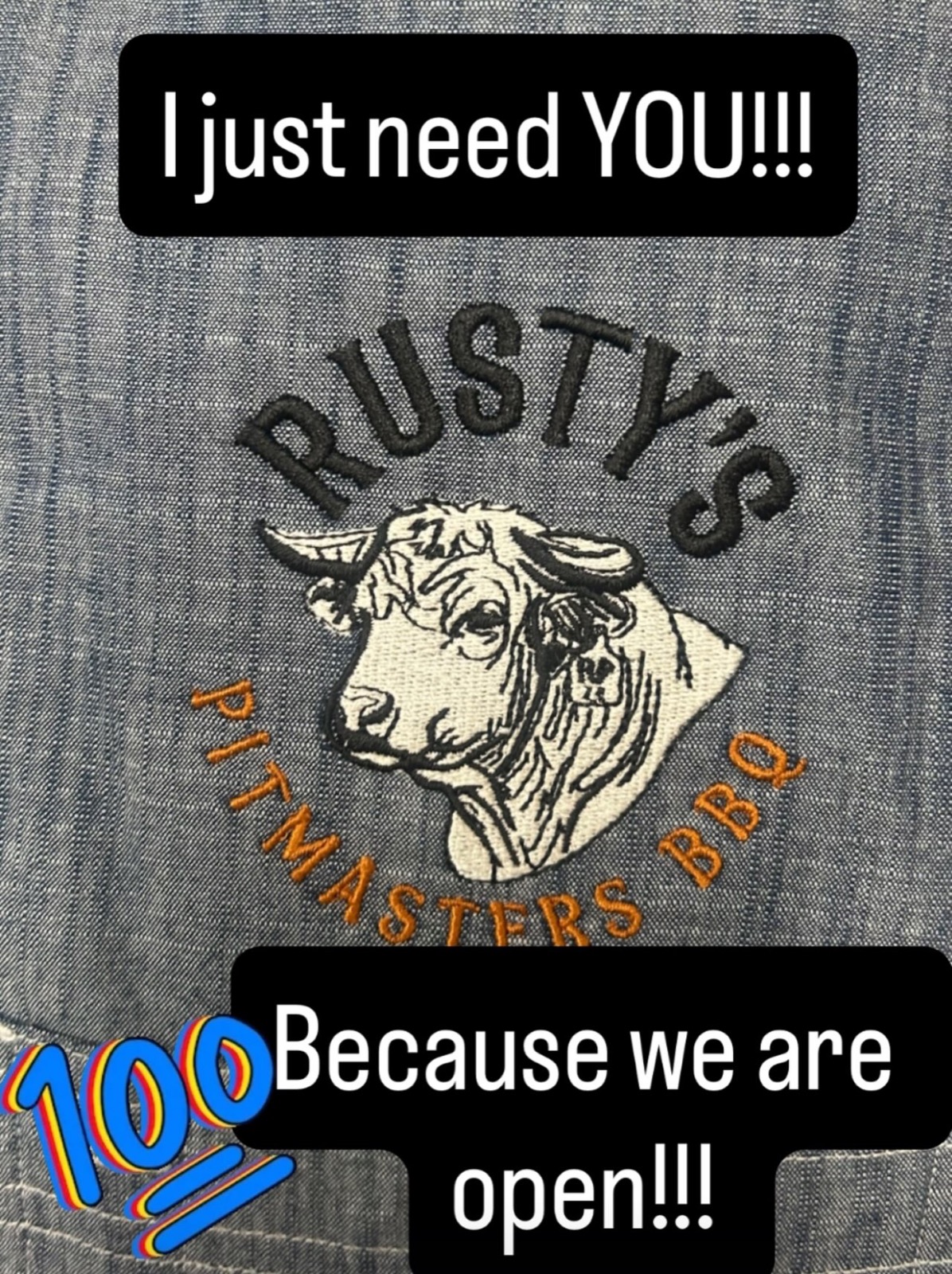Embroidered Rusty's Pitmasters apron